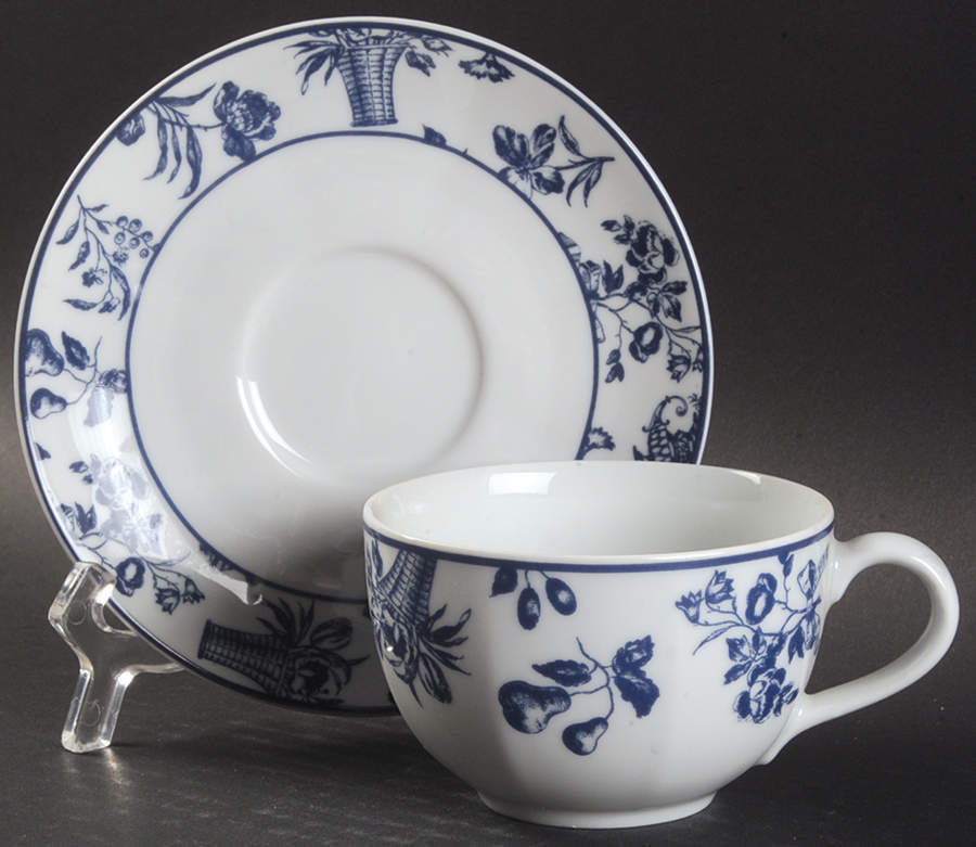 Blue Chintz Flat Cup & Saucer Set by Vista Alegre-1