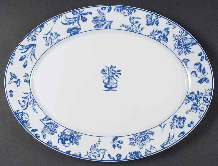 Blue Chintz 14" Oval Serving Platter by Vista Alegre-1