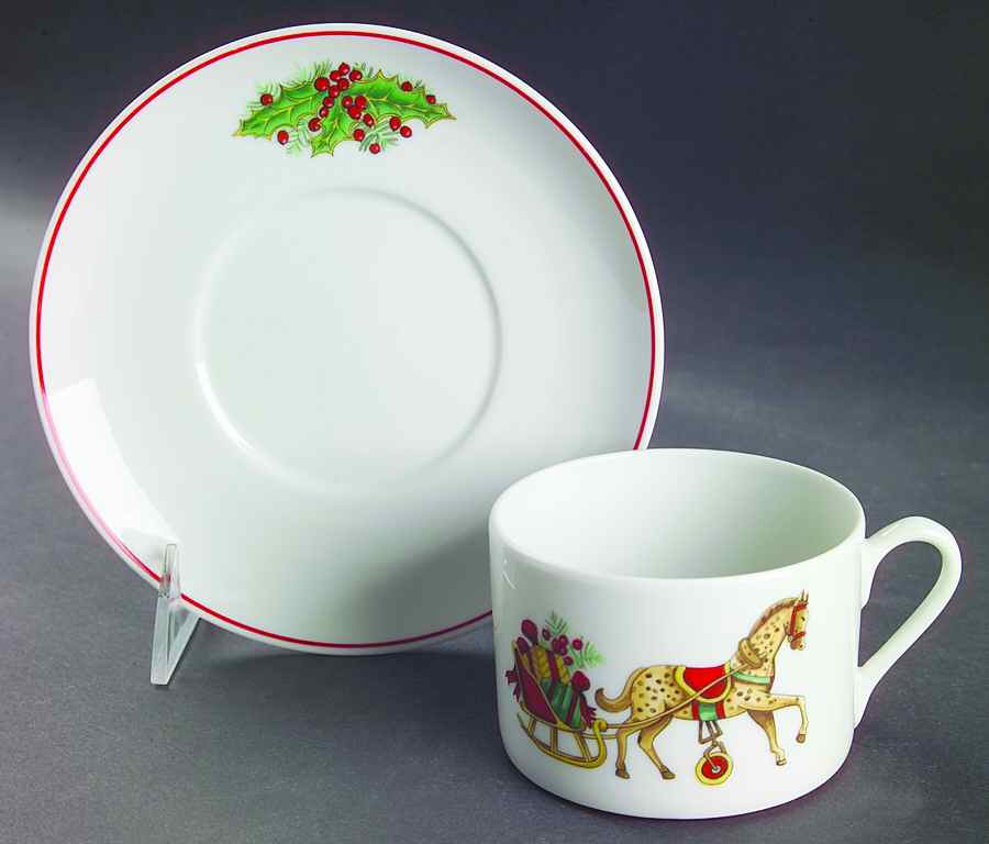Christmas Magic Flat Cup & Saucer Set by Vista Alegre-1