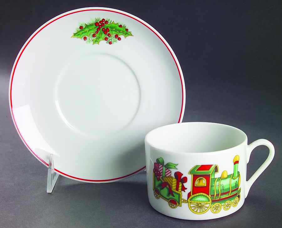 Christmas Magic Flat Cup & Saucer Set by Vista Alegre-1