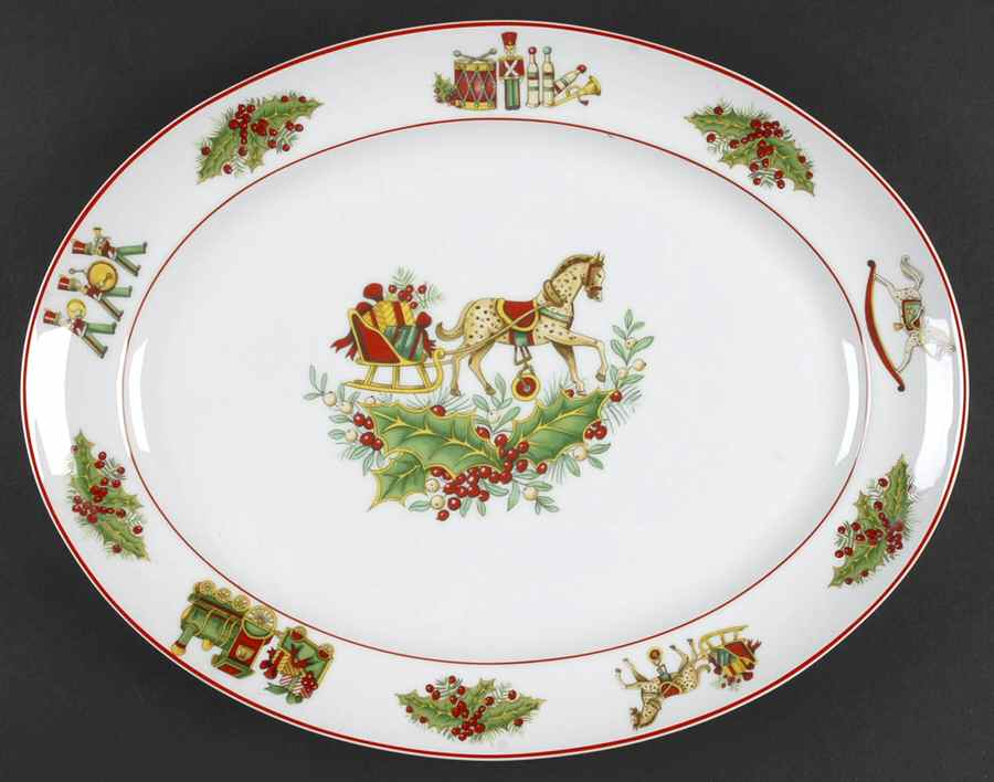 Christmas Magic 13" Oval Serving Platter by Vista Alegre-1