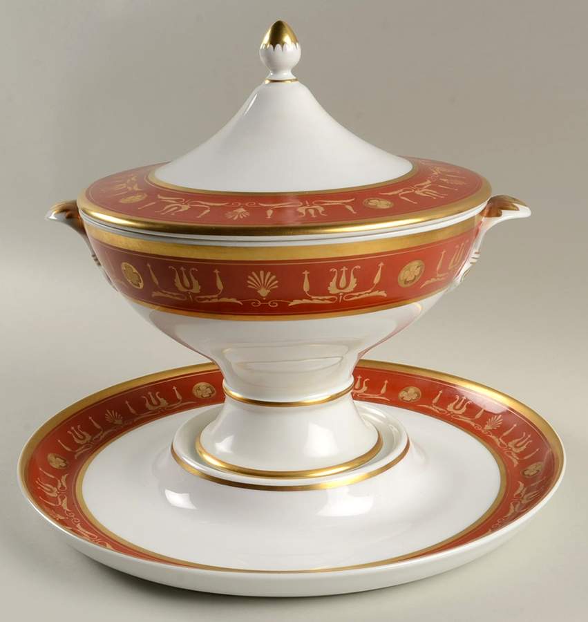 Empire Red Tureen & Lid w/Underplate by Vista Alegre-1
