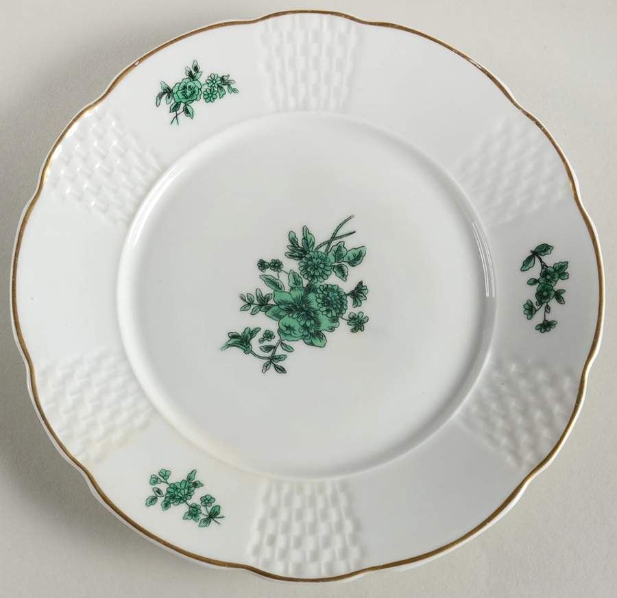 Green Rose Salad Plate by Vista Alegre-1