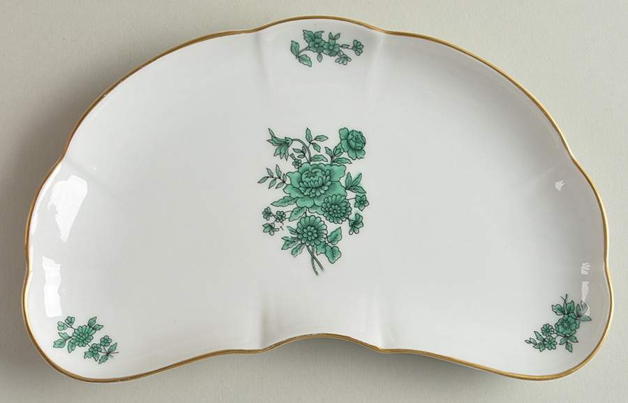 Green Rose Crescent Salad Plate by Vista Alegre-1