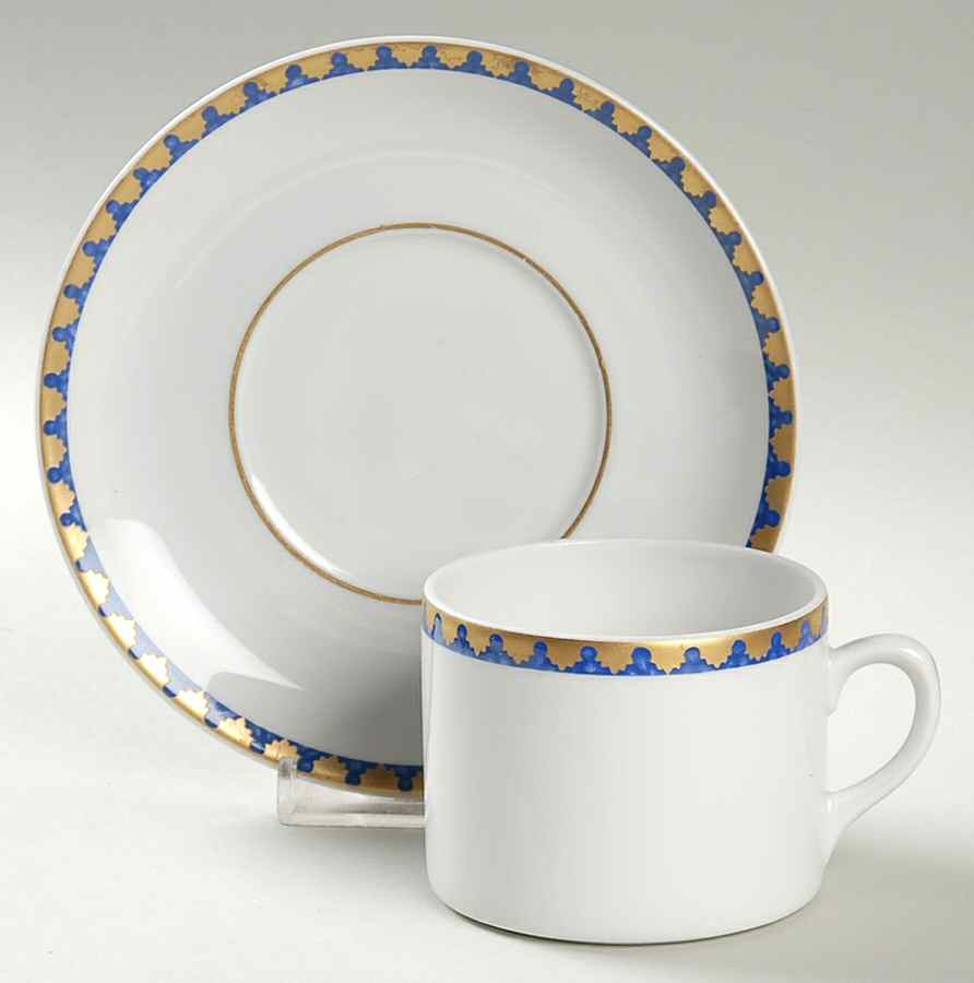 Isabella Blue Flat Cup & Saucer Set by Vista Alegre-1