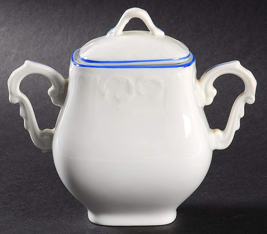 Manueline Blue Sugar Bowl & Lid by Vista Alegre-1