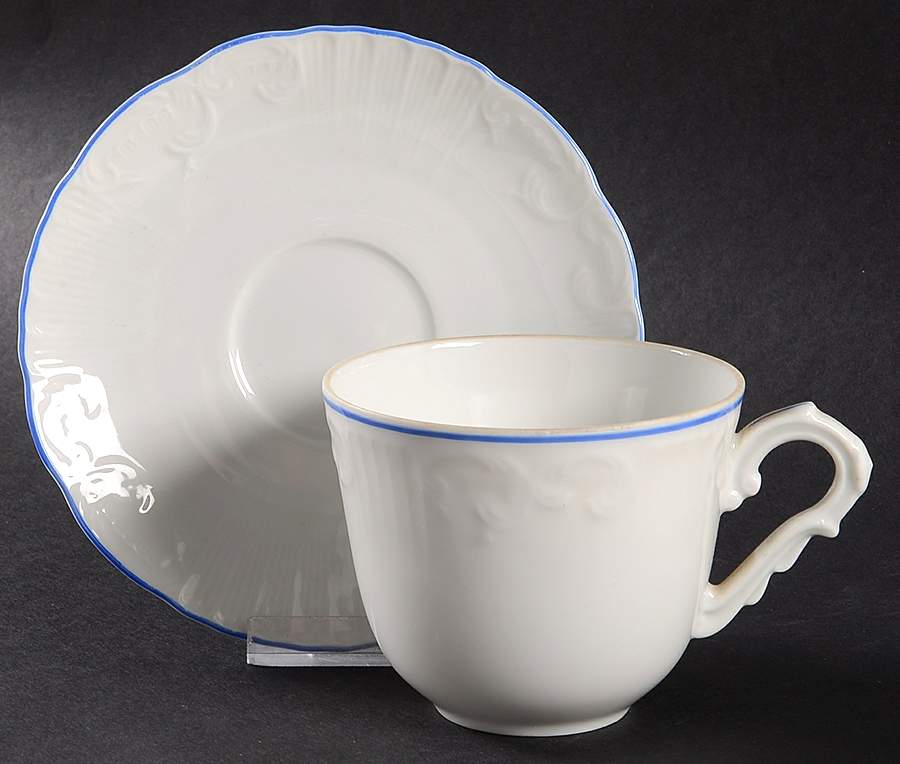 Manueline Blue Flat Cup & Saucer Set by Vista Alegre-1