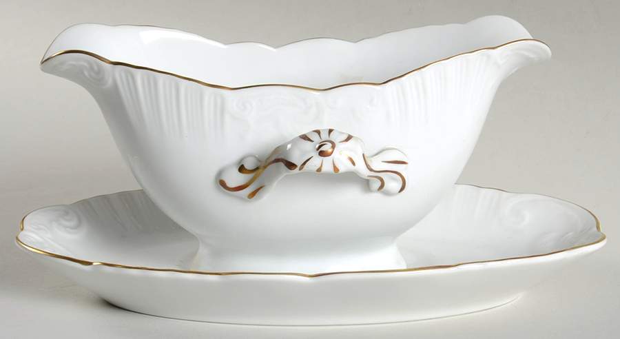 Manueline Gold Gravy Boat & Underplate by Vista Alegre-1