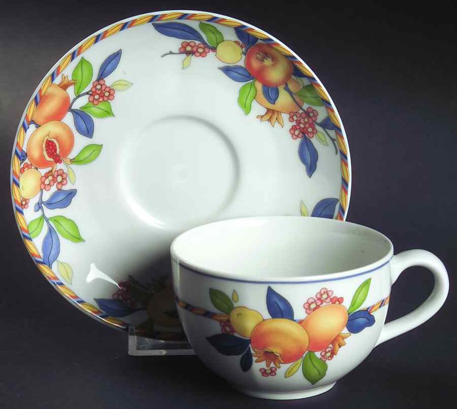 Pomegranate Flat Cup & Saucer Set by Vista Alegre-1
