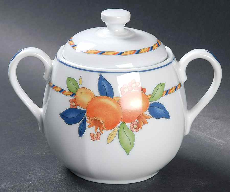 Pomegranate Sugar Bowl & Lid by Vista Alegre-1