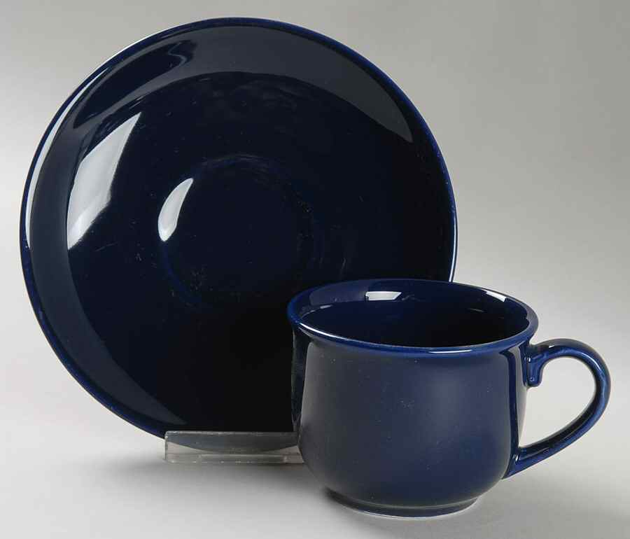 Prisma Royal Blue (Oxford Blue) Flat Cup & Saucer Set by Vista Alegre-1