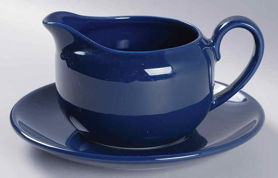 Prisma Royal Blue (Oxford Blue) Gravy Boat & Underplate by Vista Alegre-1
