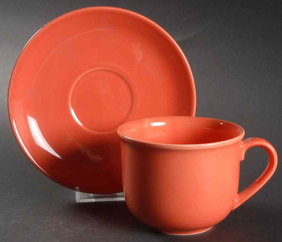 Prisma Coral Flat Cup & Saucer Set by Vista Alegre-1