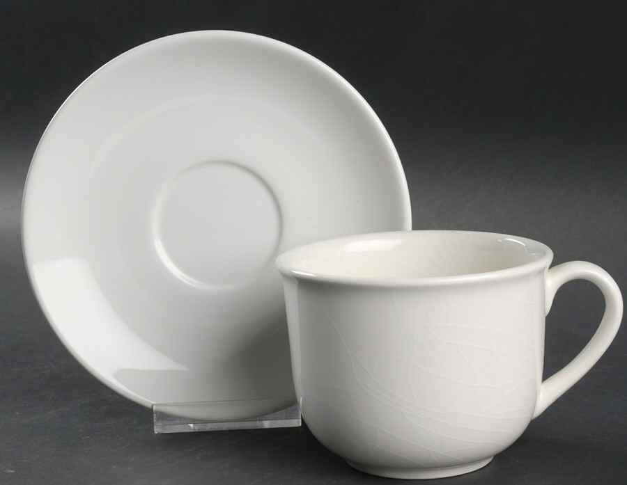 Prisma White Flat Cup & Saucer Set by Vista Alegre-1