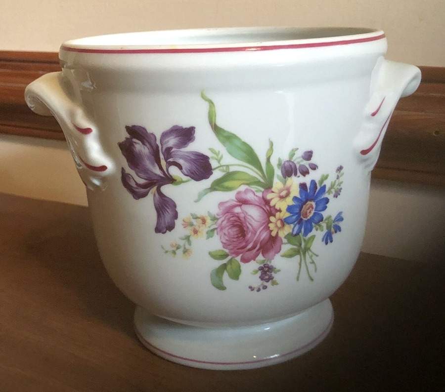 Rosa Alegre 6" Handled Cachepot by Vista Alegre-1