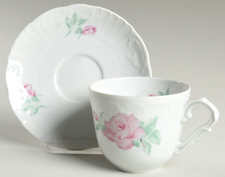 Romance Rose Flat Cup & Saucer Set by Vista Alegre-1