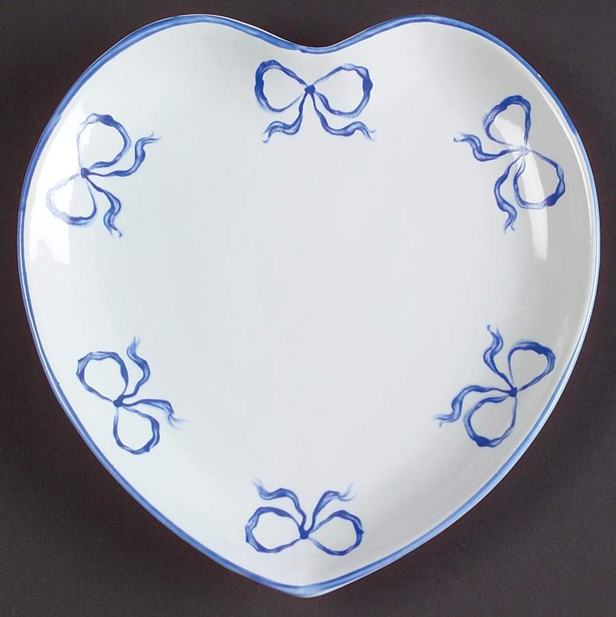 Ruban Blue Heart Shaped Dish by Vista Alegre-1