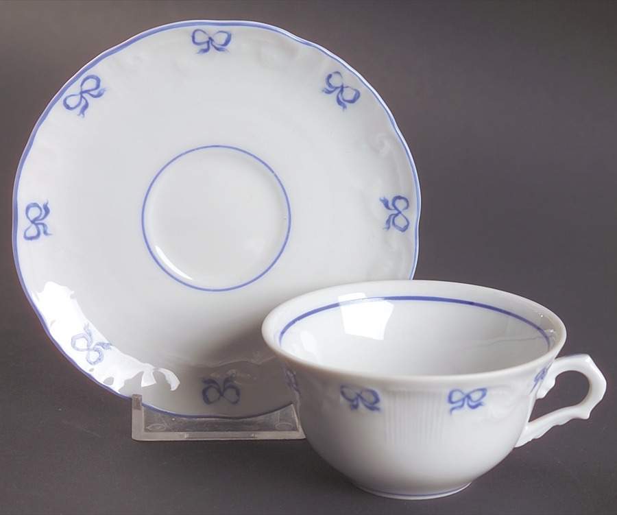 Ruban Blue Flat Demitasse Cup & Saucer Set by Vista Alegre-1
