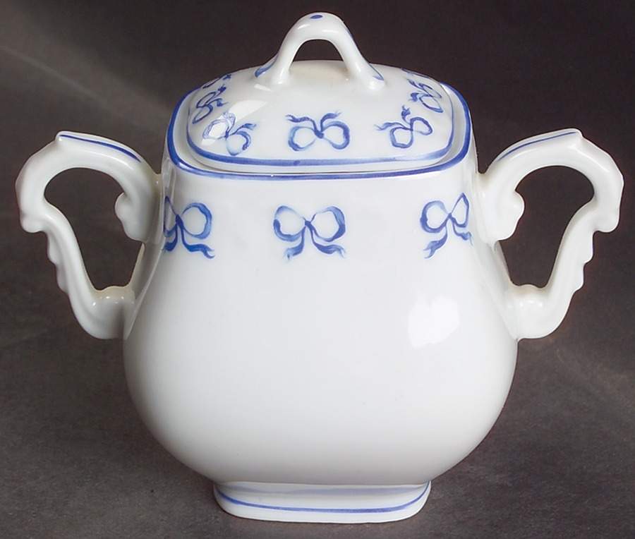 Ruban Blue Mini Sugar Bowl & Lid by Vista Alegre-1