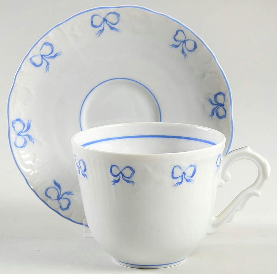 Ruban Blue Flat Cup & Saucer Set by Vista Alegre-1
