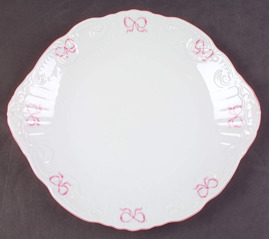 Ruban Pink Handled Cake Plate by Vista Alegre-1