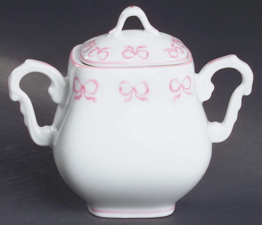 Ruban Pink Mini Sugar Bowl & Lid by Vista Alegre-1