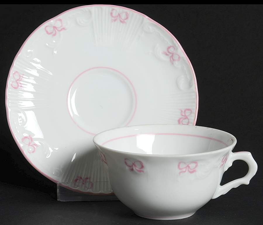 Ruban Pink Flat Demitasse Cup & Saucer Set by Vista Alegre-1