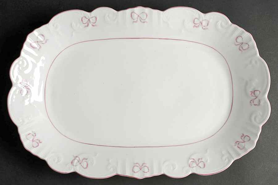 Ruban Pink 17" Oval Serving Platter by Vista Alegre-1