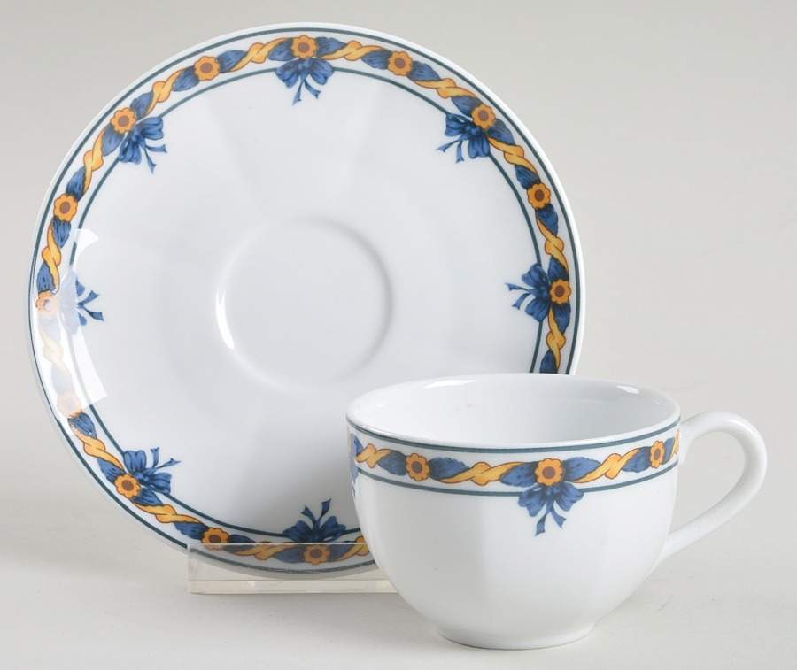 Sonata Flat Demitasse Cup & Saucer Set by Vista Alegre-1