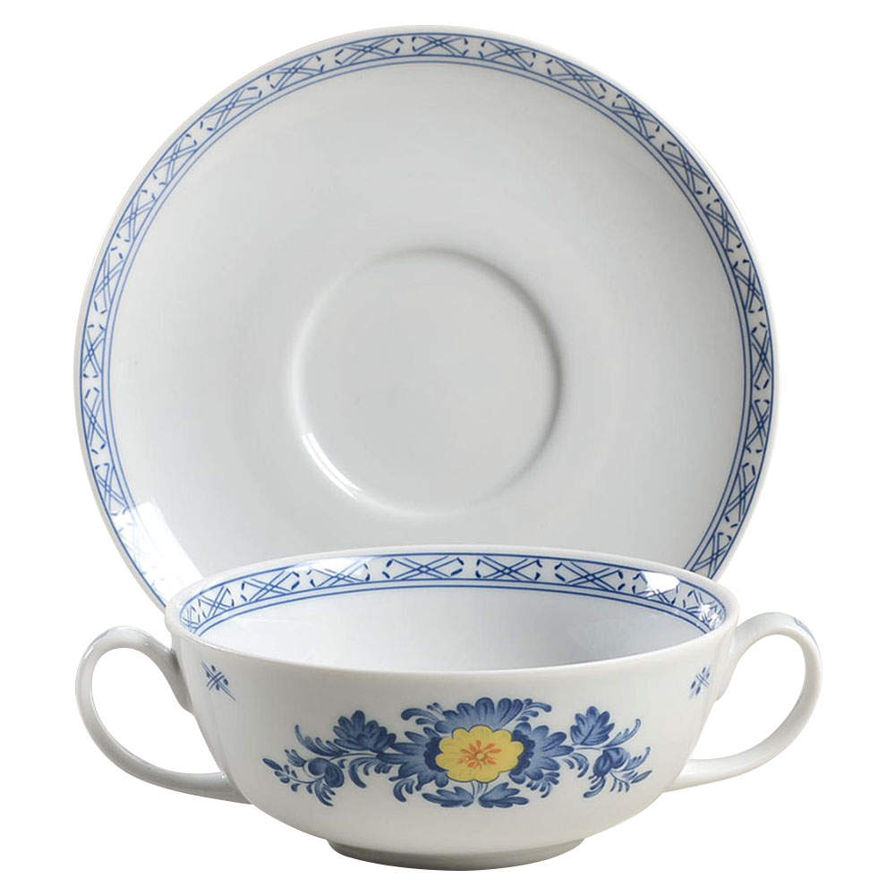 Viana Flat Cream Soup Bowl & Saucer Set by Vista Alegre-1
