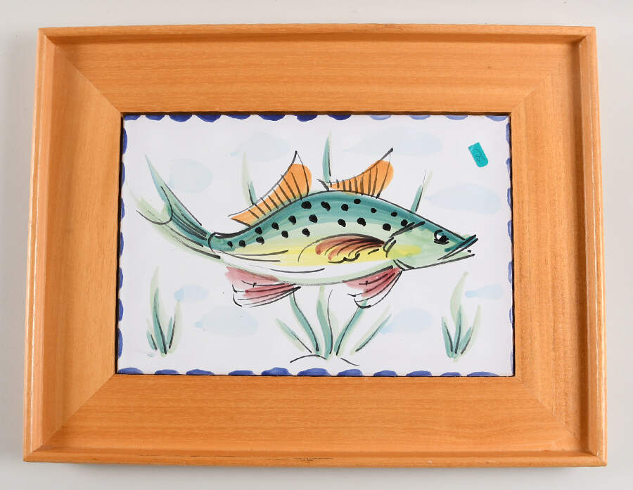 Al Mare Rectangular Wood Tray with Tile Insert by Vietri (Italy)-1