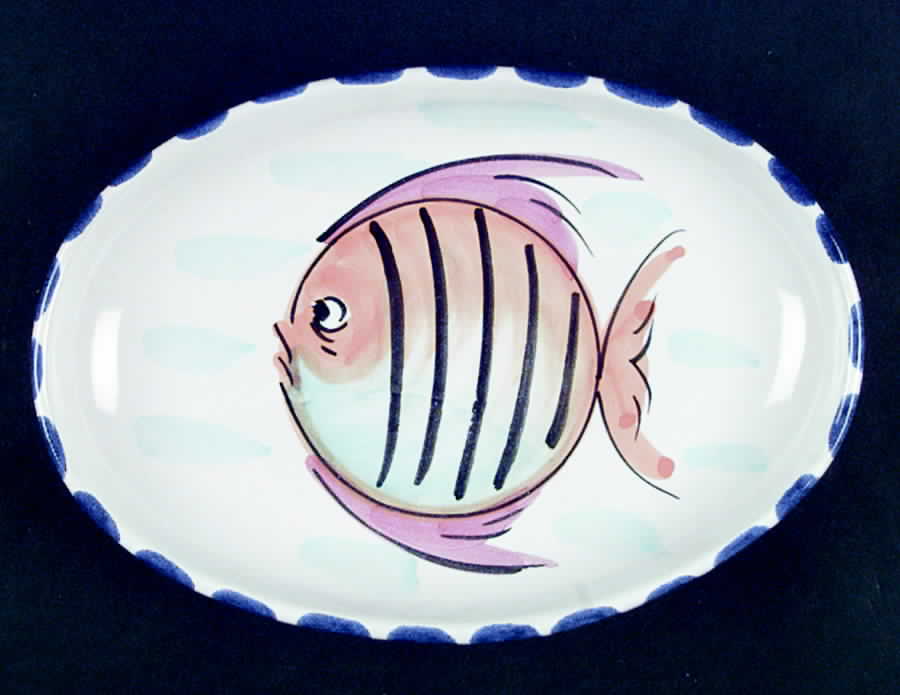 Al Mare 10" Oval Plate by Vietri (Italy)-1