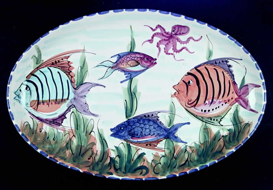 Al Mare 24" Oval Serving Platter by Vietri (Italy)-1
