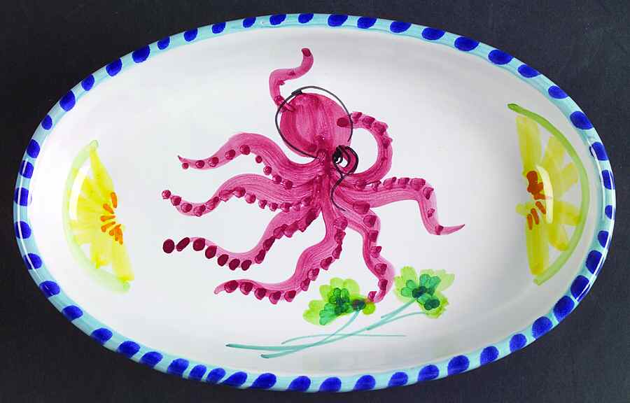 Al Mare 8" Oval Plate by Vietri (Italy)-1