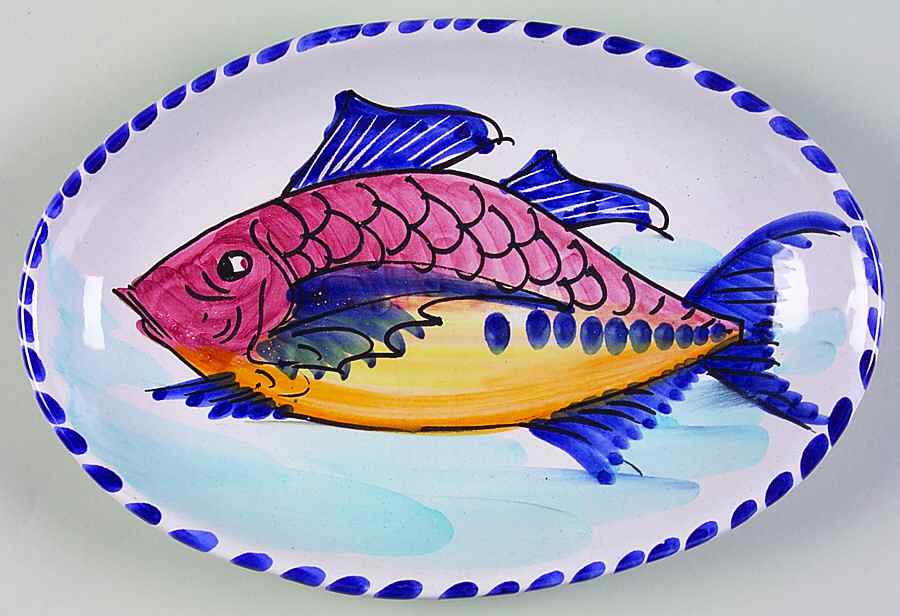 Al Mare 10" Oval Plate by Vietri (Italy)-1