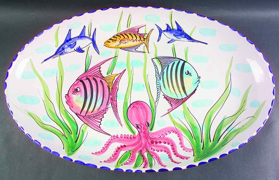 Al Mare 24" Oval Serving Platter by Vietri (Italy)-1