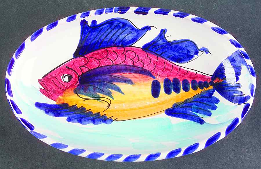 Al Mare 8" Oval Plate by Vietri (Italy)-1