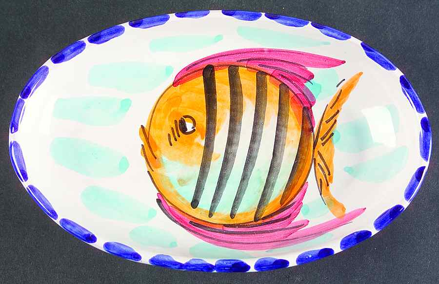 Al Mare 8" Oval Plate by Vietri (Italy)-1