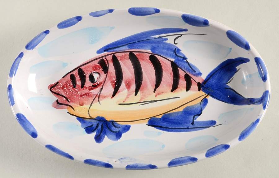 Al Mare 8" Oval Plate by Vietri (Italy)-1