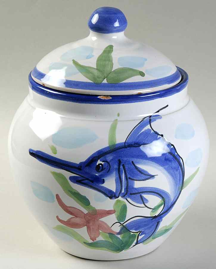 Al Mare Small Canister & Lid by Vietri (Italy)-1