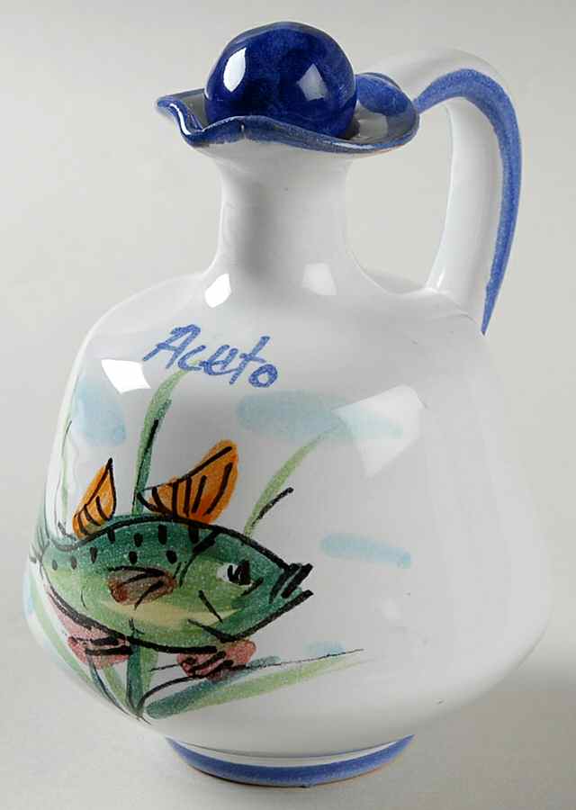 Al Mare Vinegar Cruet and Stopper by Vietri (Italy)-1
