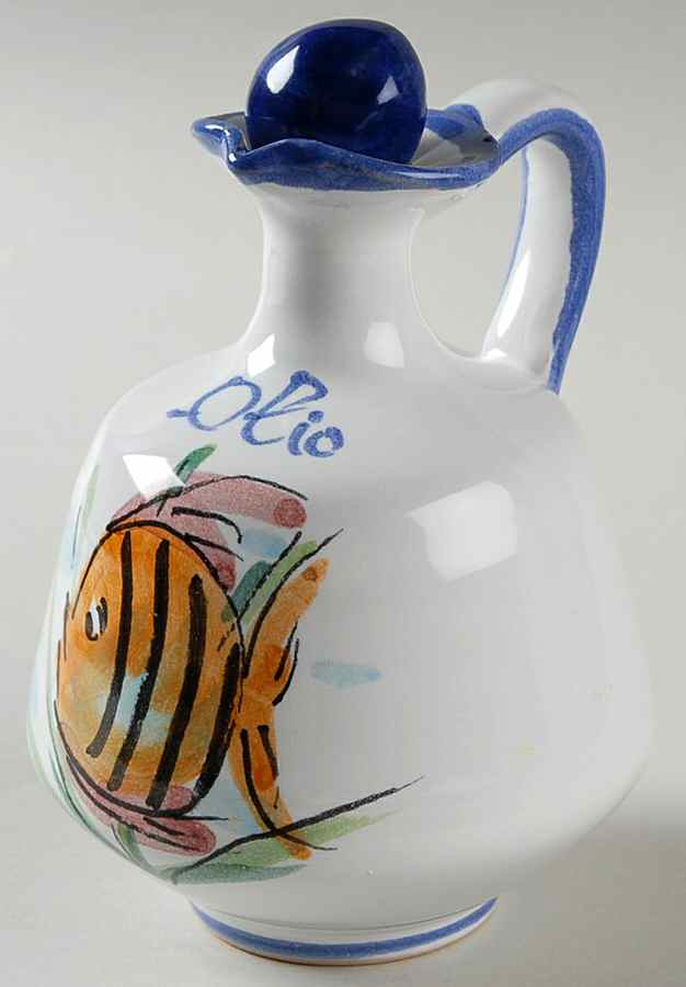 Al Mare Oil Cruet and Stopper by Vietri (Italy)-1