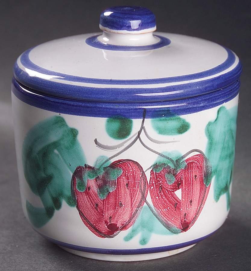 Buon Giorno Sugar Bowl & Lid by Vietri (Italy)-1