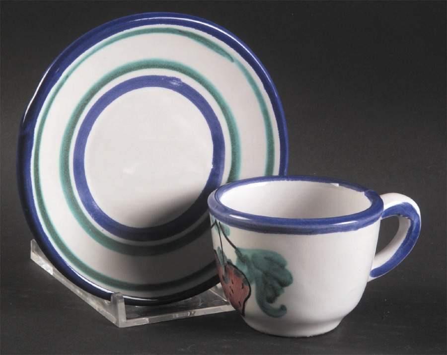 Buon Giorno Flat Demitasse Cup & Saucer Set by Vietri (Italy)-1