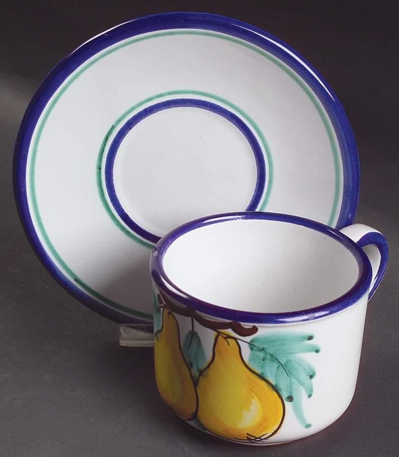 Buon Giorno Flat Cup & Saucer Set by Vietri (Italy)-1