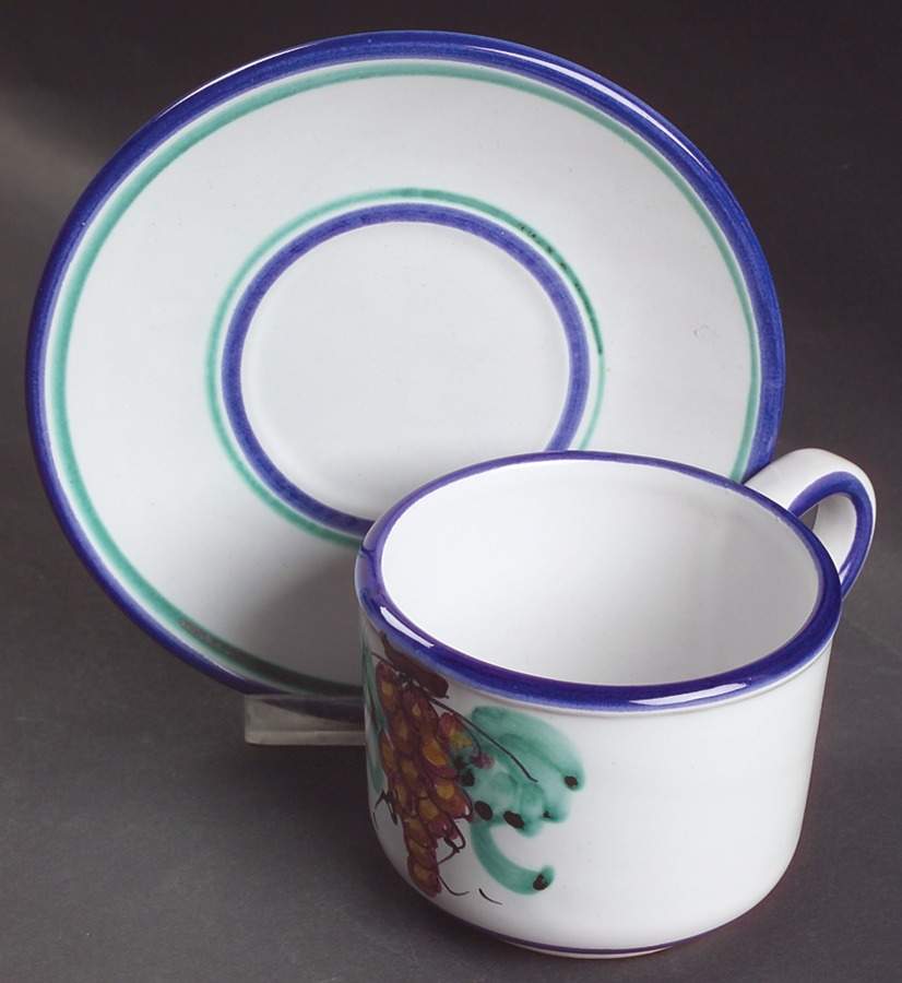 Buon Giorno Flat Cup & Saucer Set by Vietri (Italy)-1