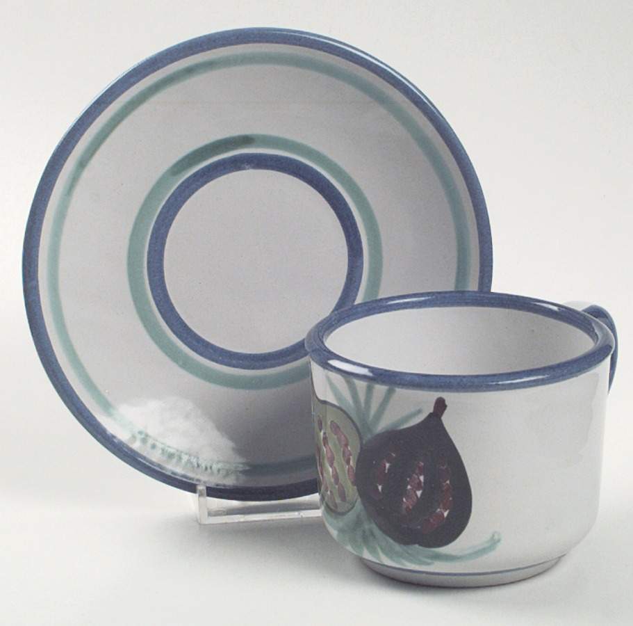 Buon Giorno Flat Cup & Saucer Set by Vietri (Italy)-1