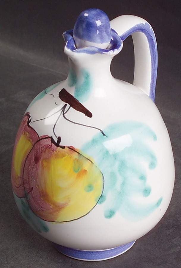 Buon Giorno Oil Or Vinegar Cruet and Stopper by Vietri (Italy)-1
