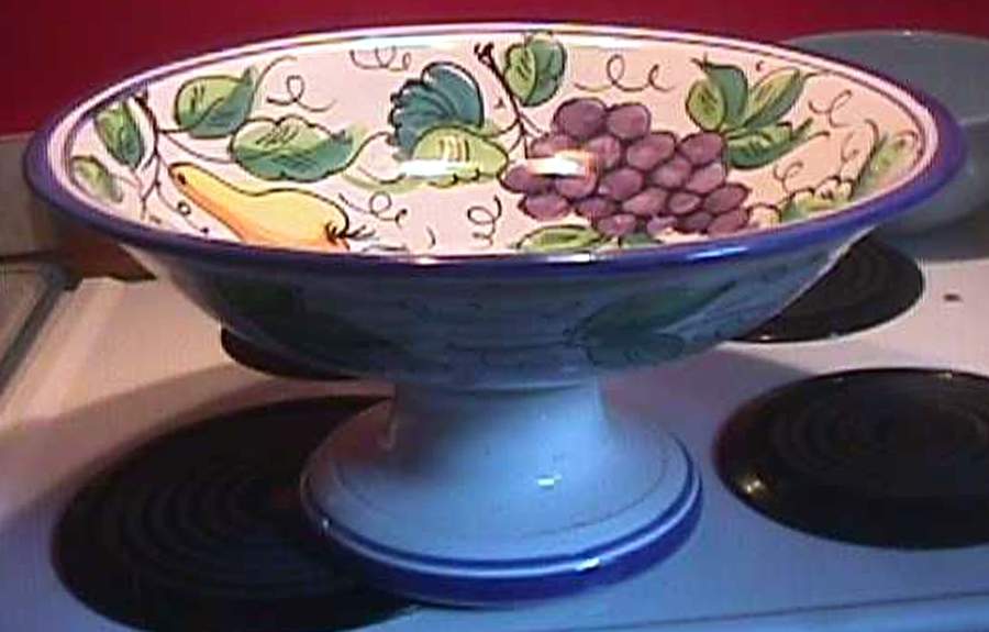 Buon Giorno Large Footed Fruit Bowl by Vietri (Italy)-1
