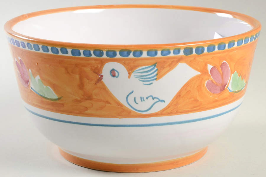 Campagna Bird (Uccello) 10" Round Serving Bowl by Vietri (Italy)-1